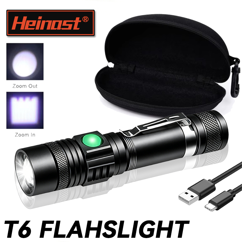 Outdoor Hunting Lights - T6 LED 充電式懐中電灯、18650 ズーム可能なトーチ、キャップクランプ、ヘッドランプ、ペンクリップ、屋外キャンプ用ハンドヘルドワークライト