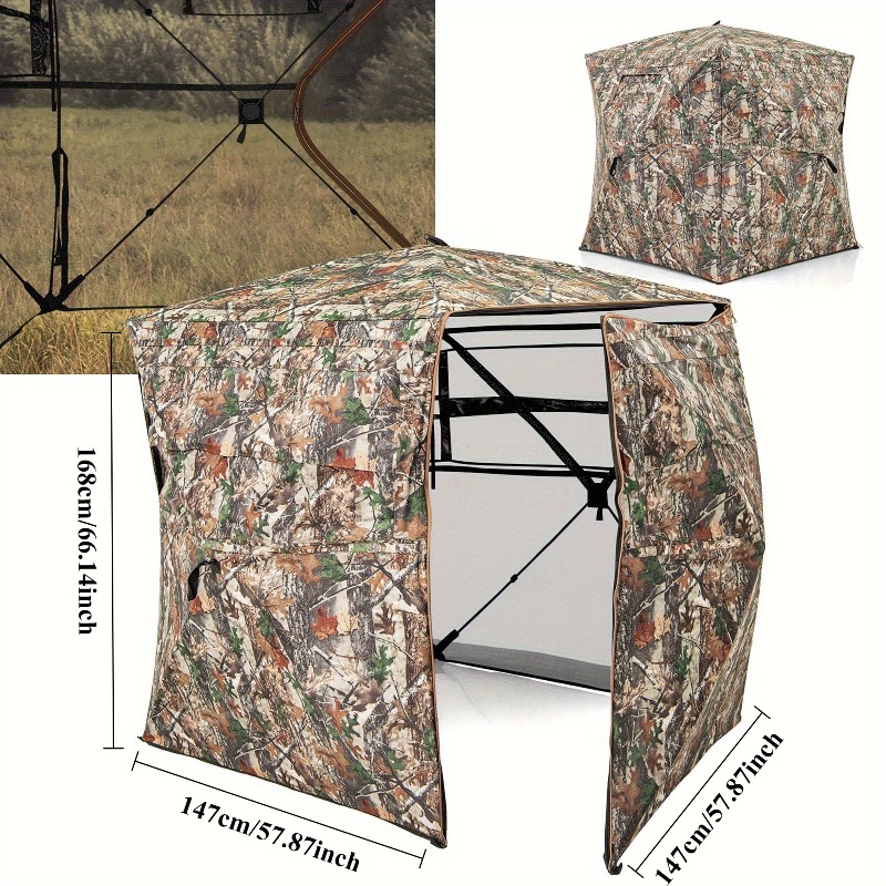 Outdoor Hunting Tent - 屋外キャンプ用2～3人用自動迷彩テント、携帯型、鳥観察、観戦、無遮蔽視界、プライベート空間