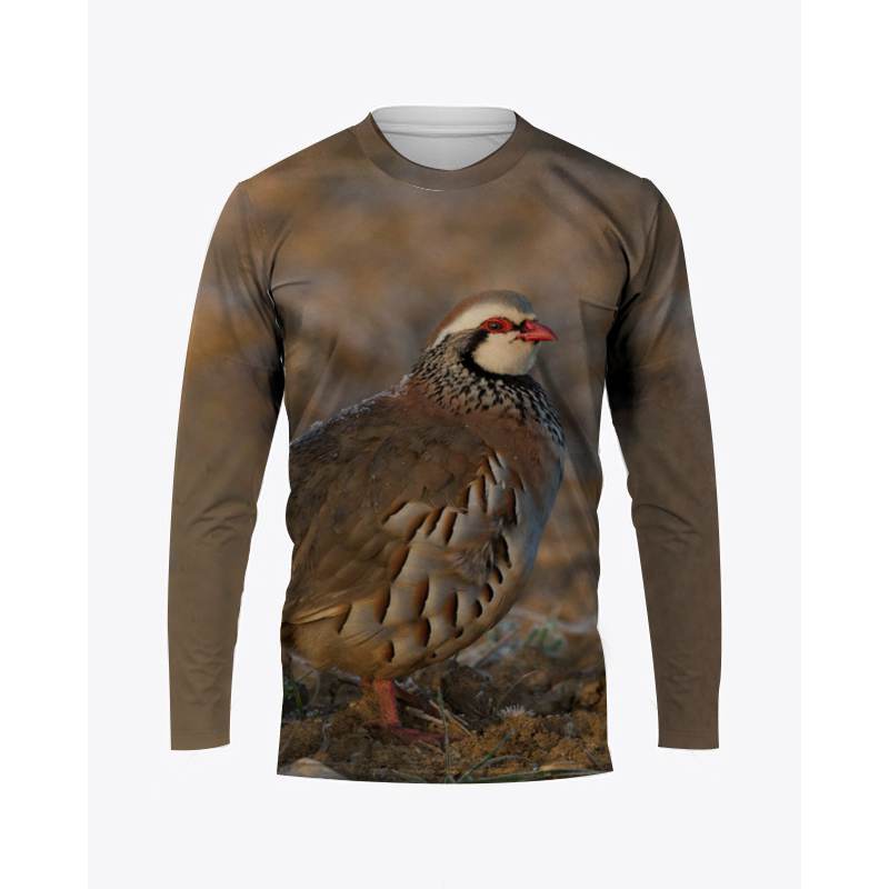 Hunting Quail - 男性と女性のための長袖カモフラージュTシャツ,ウズラの3DプリントTシャツ,動物の狩猟のプルオーバー,特大のトップス,原宿服
