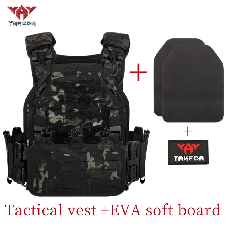 Outdoor Hunting Lights - YAKEDAタクティカルベスト6094クイックリリース軽量レーザーカットアウトドアハンティングブラックギアキャリーベスト高品質