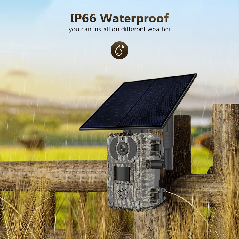 Outdoor Hunting Camera Wireless - トレイルおよび屋外撮影カメラ,4mp,wifiアプリ,ソーラーパネル,防水,ip66,セキュリティ