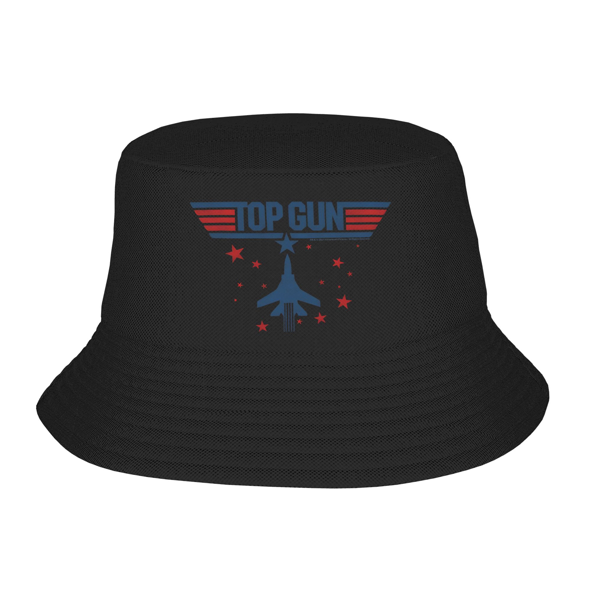 Outdoor Hunting Logo - トップガン クラシック ヴィンテージ ジェットブルー＆レッド ムービースターズロゴ バケットハット