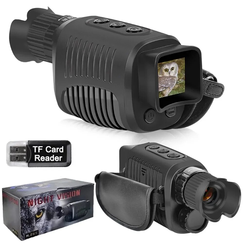 Outdoor Hunting Lights - 単眼暗視装置,1080p HD,赤外線カメラ,5倍デジタルライトズーム,狩猟望遠鏡,屋外検索,フルスクリーン300m
