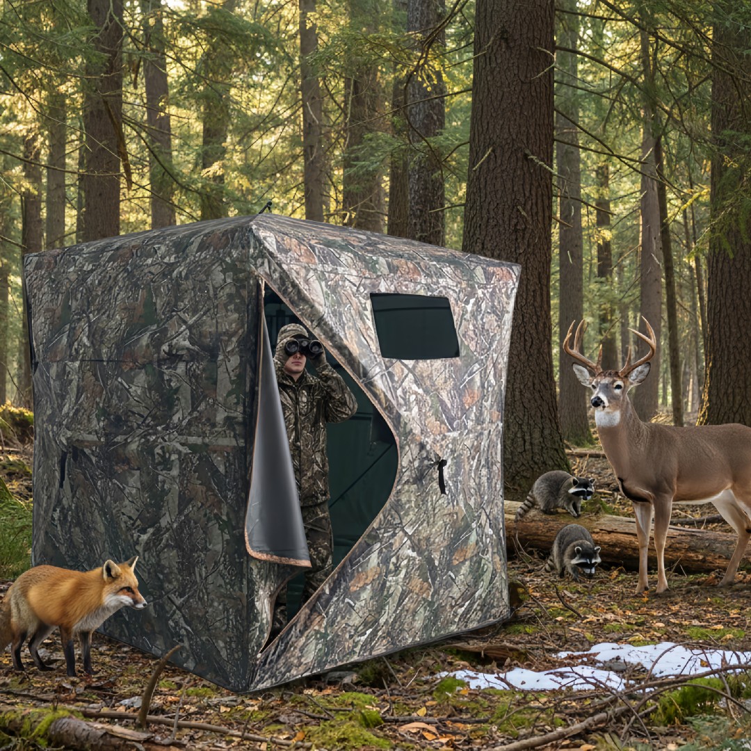 Hunting & Outdoor Supplies Carterton Reviews - 迷彩柄ポップアップハンティングブラインド、簡単設置、地上設置型屋外カモブラインド、鹿、七面鳥、アヒル、アーチェリーシーズン用収納付き