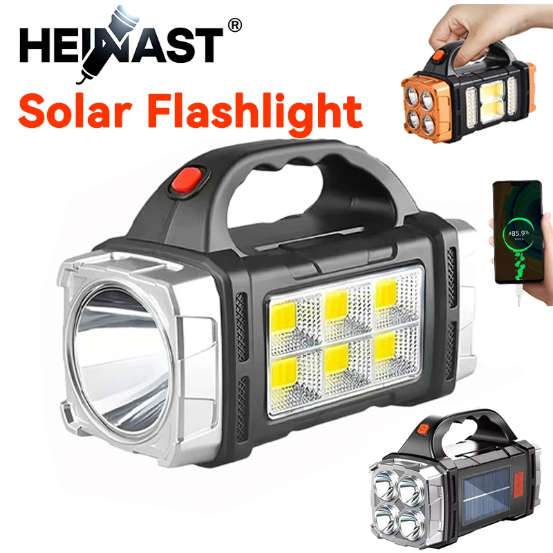 Outdoor Hunting Lights - 強力なハンドヘルド懐中電灯 USB 充電式トーチ超高輝度ソーラー COB 投光器屋外ポータブル緊急キャンプランプ