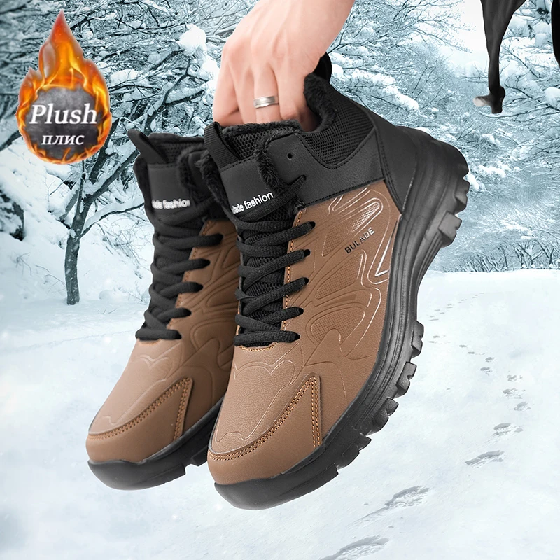 Outdoor Hunting Lights - ELUVA メンズ スノーブーツ 防水 断熱 冬用ブーツ