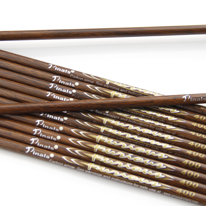 Arrow Carbon Shaft - アーチェリーハンティング用ピュアカーボン矢シャフト ID6.2 12本入り ウッドグレイン トラディショナルボウ スパイン300