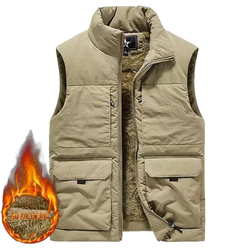 メンズ厚手のフリースハンティングベスト、暖かいノースリーブジ - Hunting Outdoor Jacket のレビューと価格