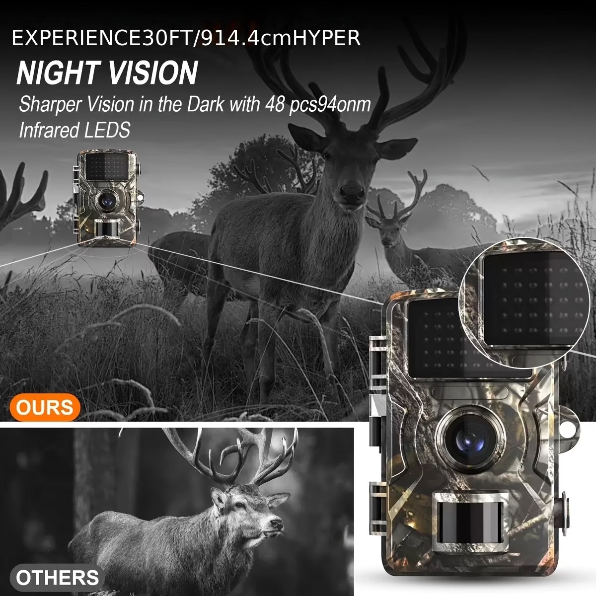 屋外狩猟用トレイルカメラ 1080P PIR 15M 狩猟用 - Outdoor Hunting Camera Wireless のレビューと価格