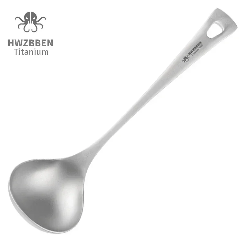Hwzbben-長いハンドル付きのチタンスープスプーン,キャ - Outdoor Hunting Kitchen のレビューと価格