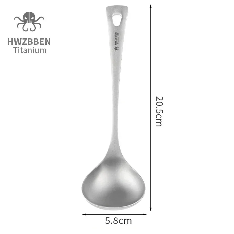 Hwzbben-長いハンドル付きのチタンスープスプーン,キャ - Outdoor Hunting Kitchen のレビューと価格
