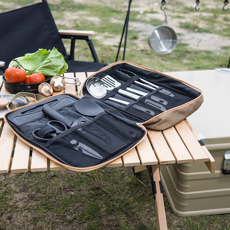 8 個キャンプキッチン調理器具セットポータブルバッグアウトド - Outdoor Hunting Kitchen のレビューと価格