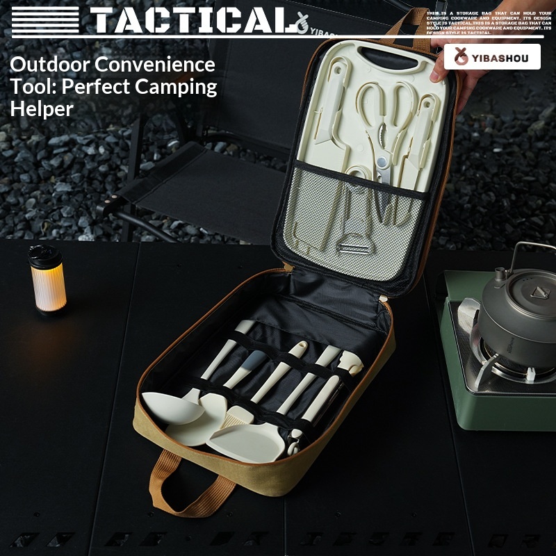ポータブル9点キャンプキッチン用品セット屋外調理器具キット収 - Outdoor Hunting Kitchen のレビューと価格