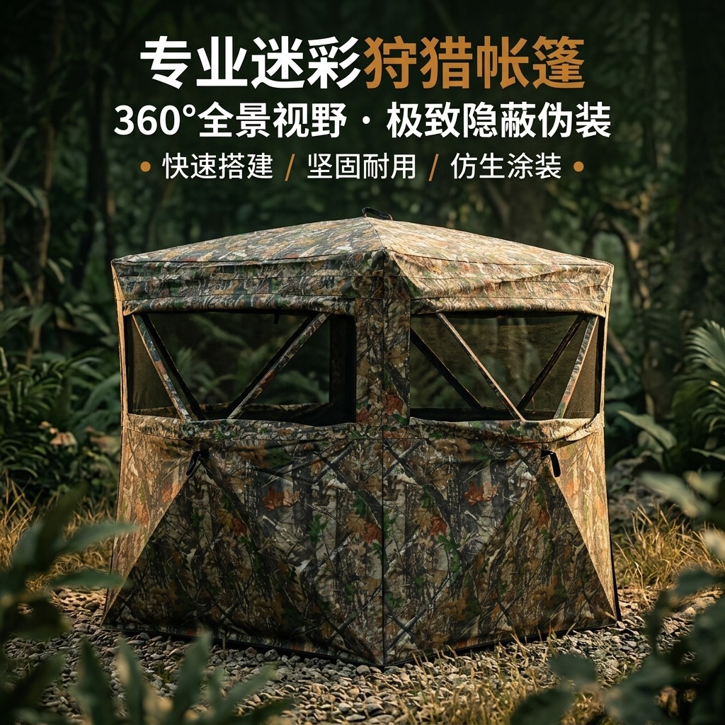 屋外2～3人用キャンプハンティング迷彩テント360/270度 - Outdoor Hunting Tent のレビューと価格