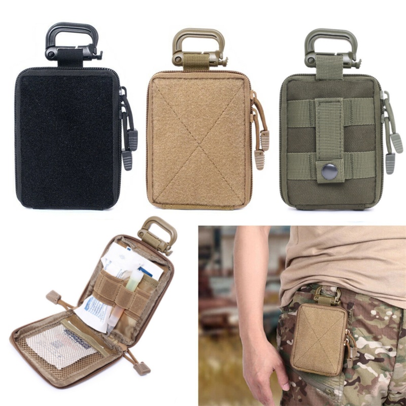 戦術的な財布 EDC ポーチジッパーパック多機能バッグキーカ - Hunting Outdoors Card のレビューと価格