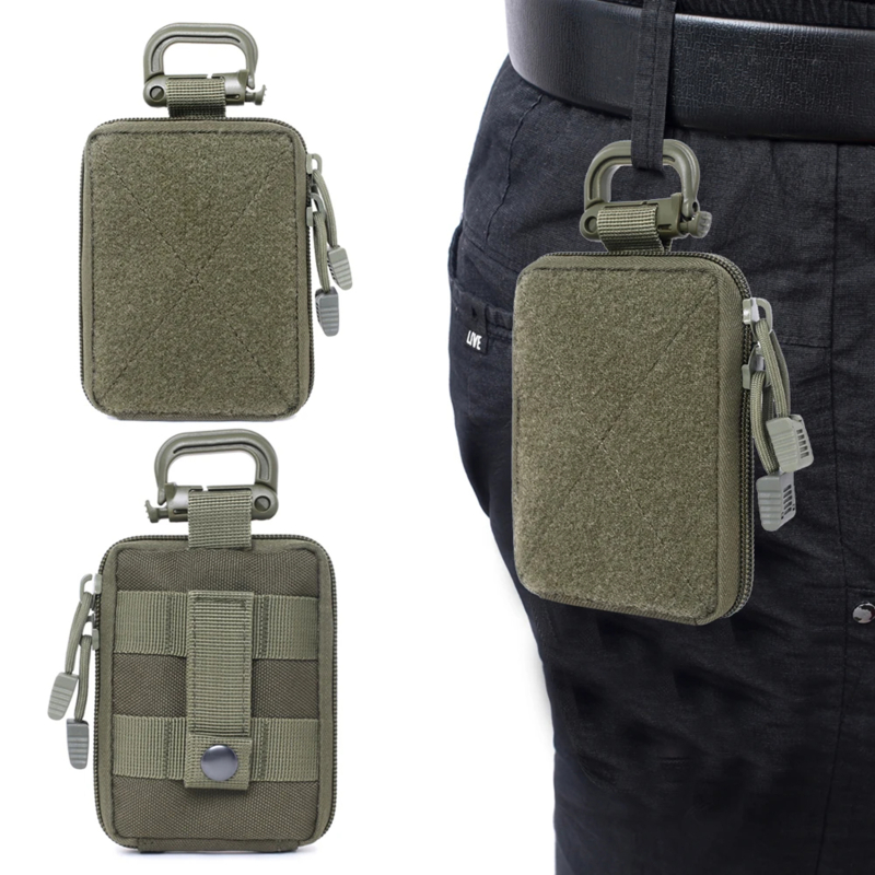 戦術的な財布 EDC ポーチジッパーパック多機能バッグキーカ - Hunting Outdoors Card のレビューと価格