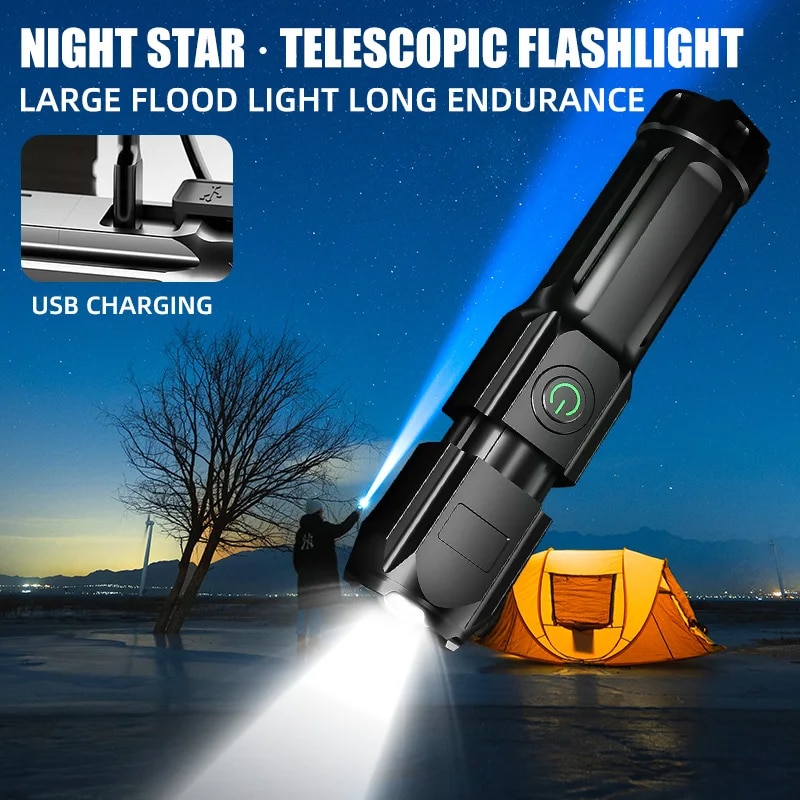 ポータブル LED 懐中電灯充電式 USB 防水ズーム釣り狩 - Outdoor Hunting Lights のレビューと価格