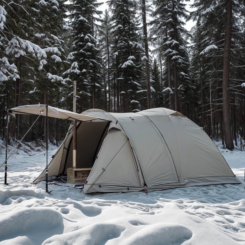 屋外耐火ホットテント 2人用 防水拡張ドームテント スノース - Outdoor Hunting Tent のレビューと価格