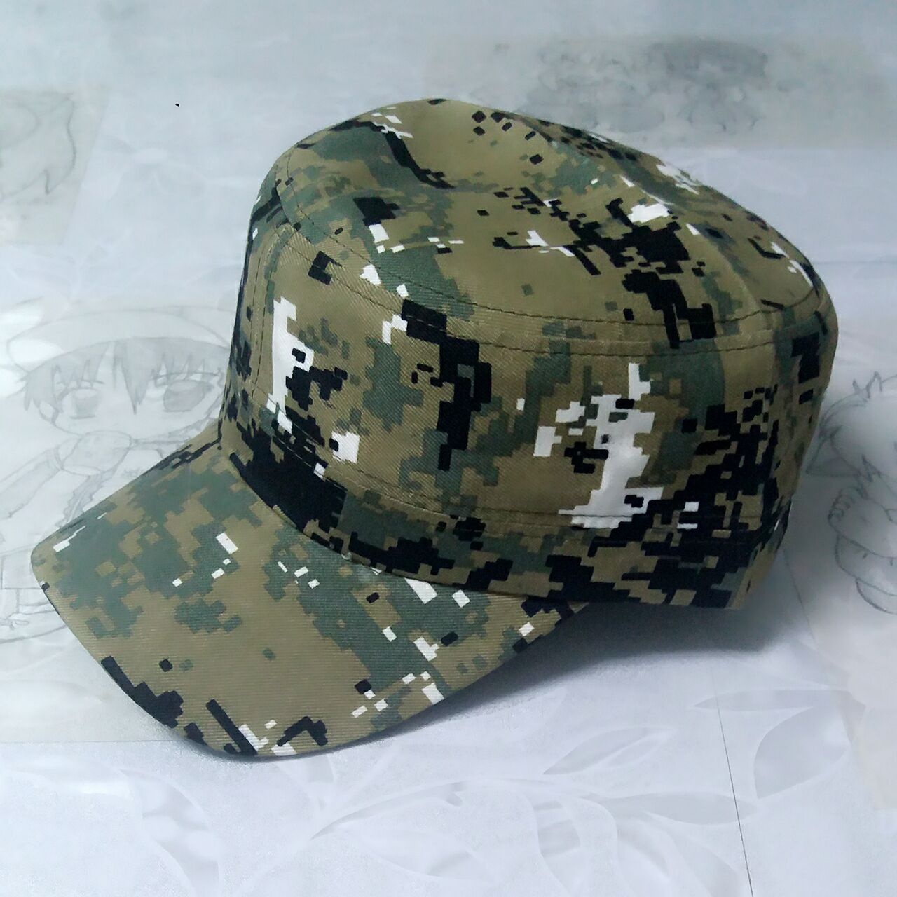 調節可能なカモフラージュハンティングキャップ、クールなアーミ - Outdoor Hunting Logo のレビューと価格