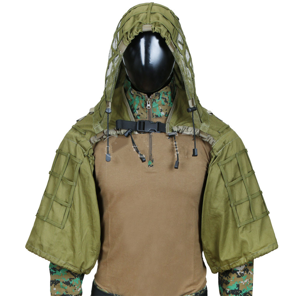 新しい戦術 CS トレーニング狩猟服糸スナイパー迷彩メッシュ - Hunting Outdoor Jacket のレビューと価格