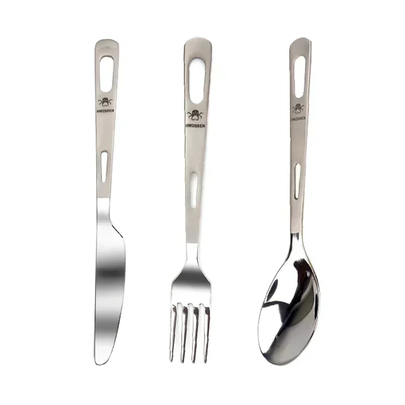 Hwzbben-チタン食器セット、フォーク、スプーン、ナイフ - Outdoor Hunting Kitchen のレビューと価格
