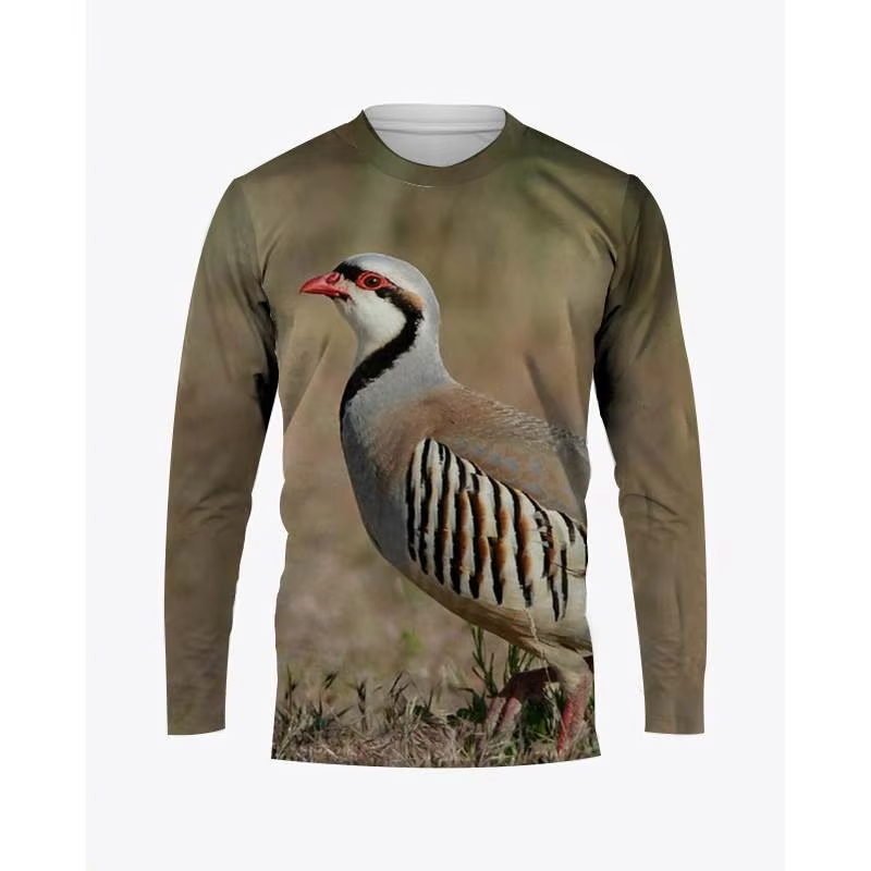 メンズ長袖ラウンドネックTシャツ,カジュアル,カモフラージュ - Hunting Quail のレビューと価格
