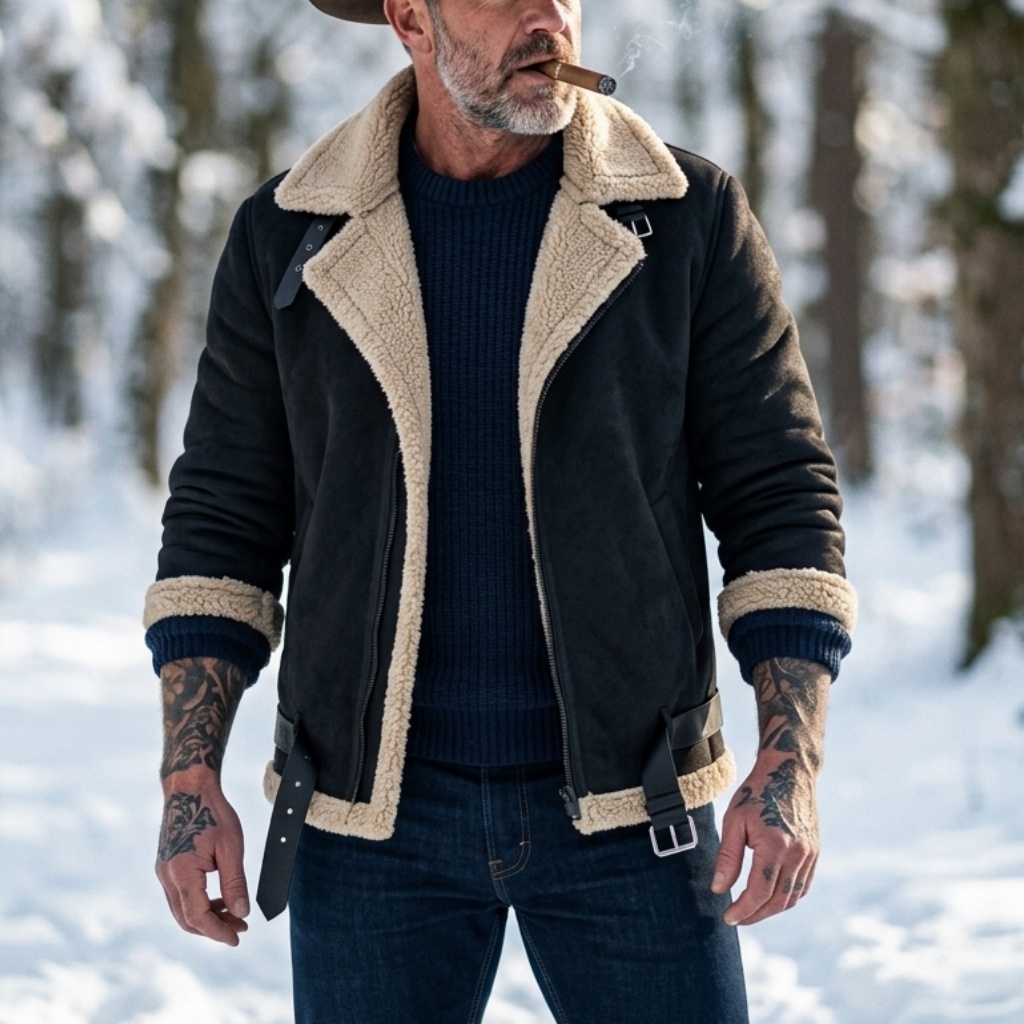 男性冬フェイクスエードジャケットフリース裏地付き暖かい豪華な - Hunting Outdoor Jacket のレビューと価格