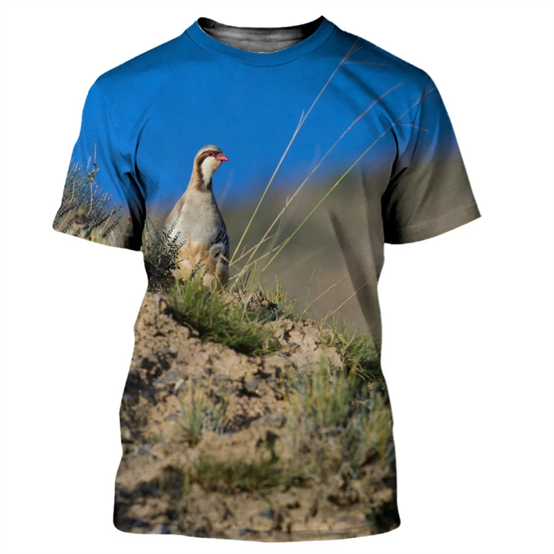 男性用3DプリントTシャツ,3DアニマルプリントTシャツ,カ - Hunting Quail のレビューと価格