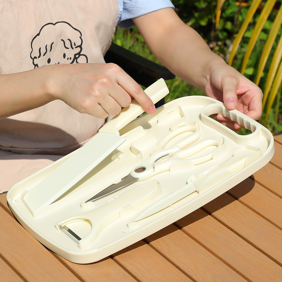 ポータブル屋外ピクニックセットナイフ食器カムオンザゴー収納バ - Outdoor Hunting Kitchen のレビューと価格