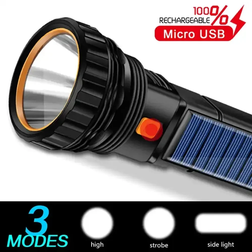 1PC 多機能ソーラー LED 懐中電灯屋外長距離トーチ緊急 - Outdoor Hunting Lights のレビューと価格