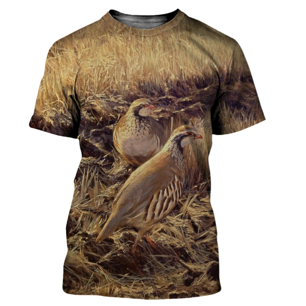 メンズ半袖ラウンドネックTシャツ,カジュアル,カモフラージュ - Hunting Quail のレビューと価格