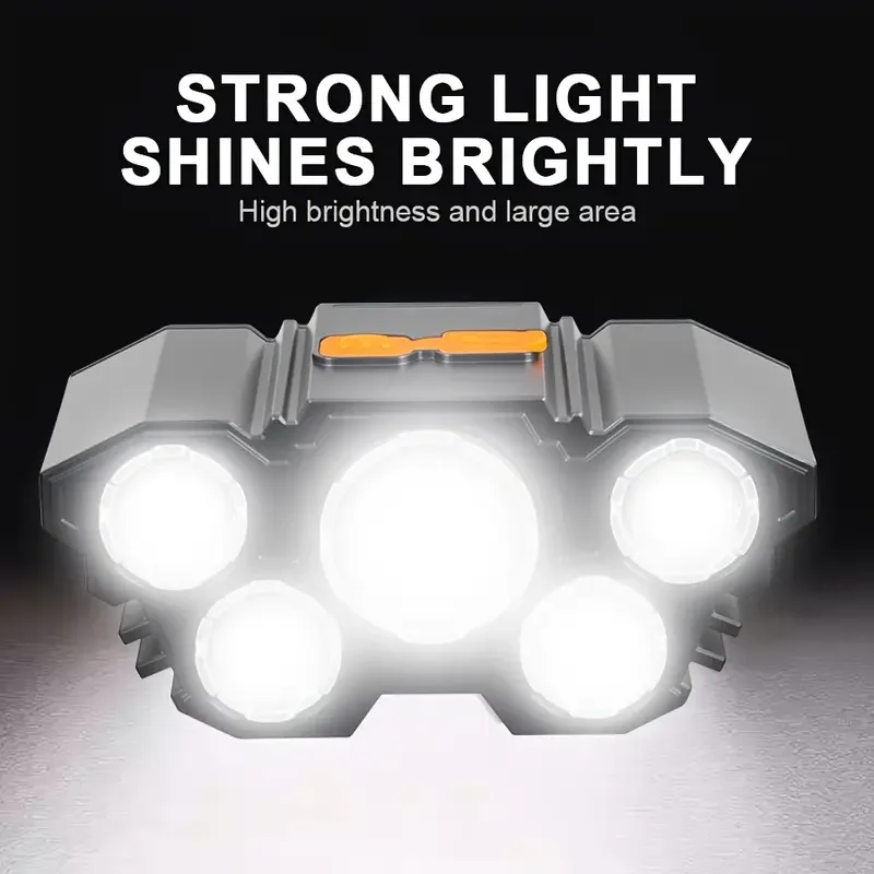ポータブル 5LED アウトドアヘッドランプ、内蔵バッテリー - Outdoor Hunting Lights のレビューと価格