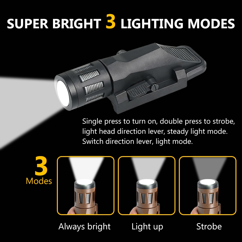 BOOIU 戦術懐中電灯 400 ルーメン WML-G2 ス - Outdoor Hunting Lights のレビューと価格